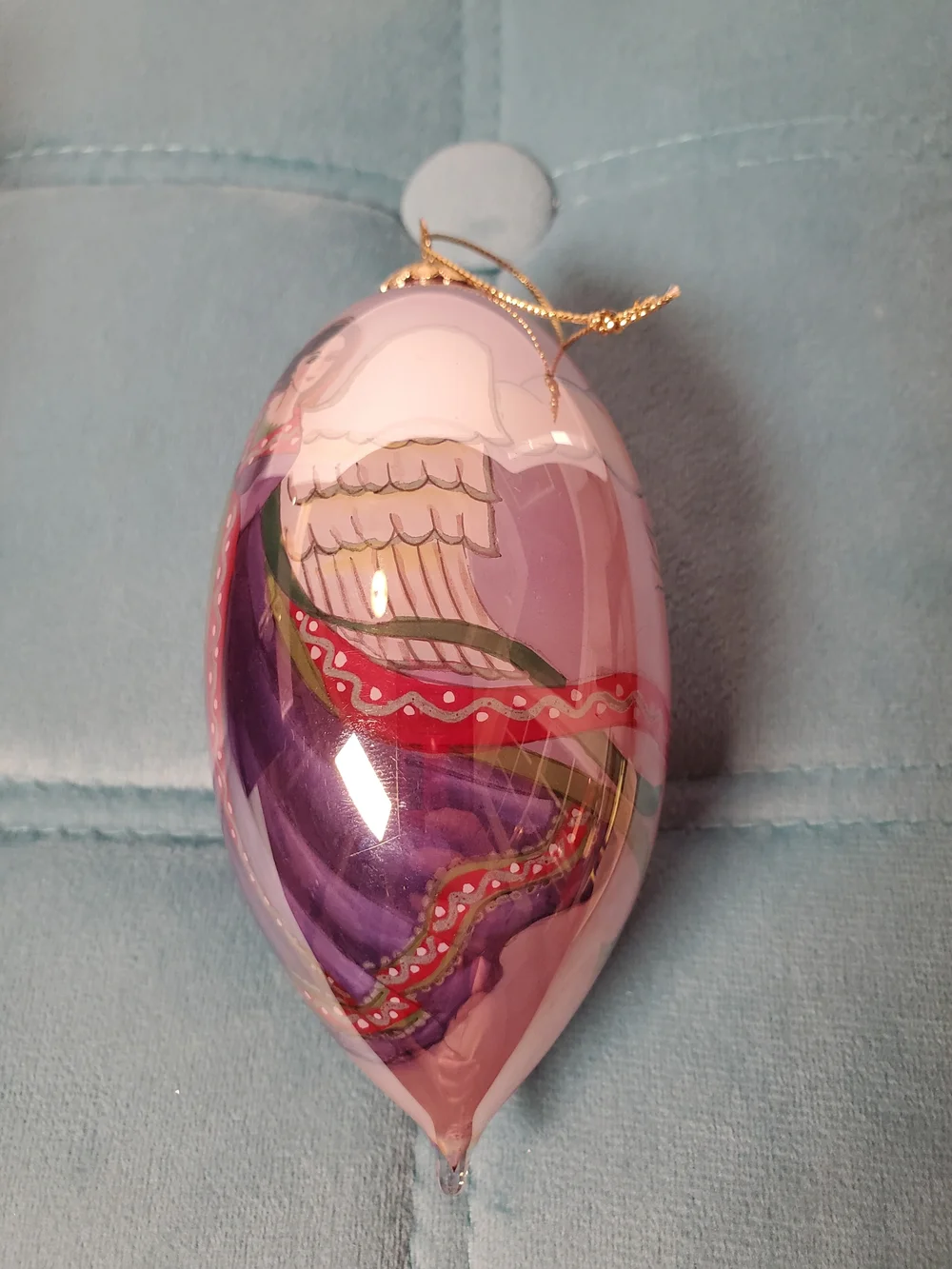 Pier 1 Li Bien 2005 Angel Harp Teardrop Glass Ornament Boxed